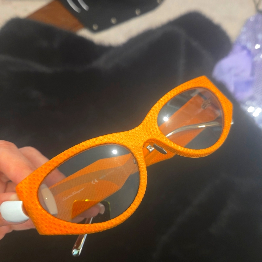 Python Print Orange Sunglasses ( Salvatore Ferragamo )